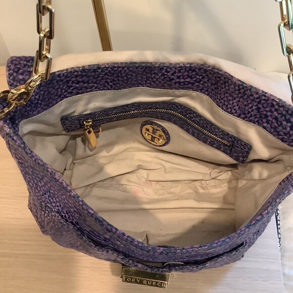 Tory Burch Purple and Gold Shoulder Bag - Picture 6 of 6